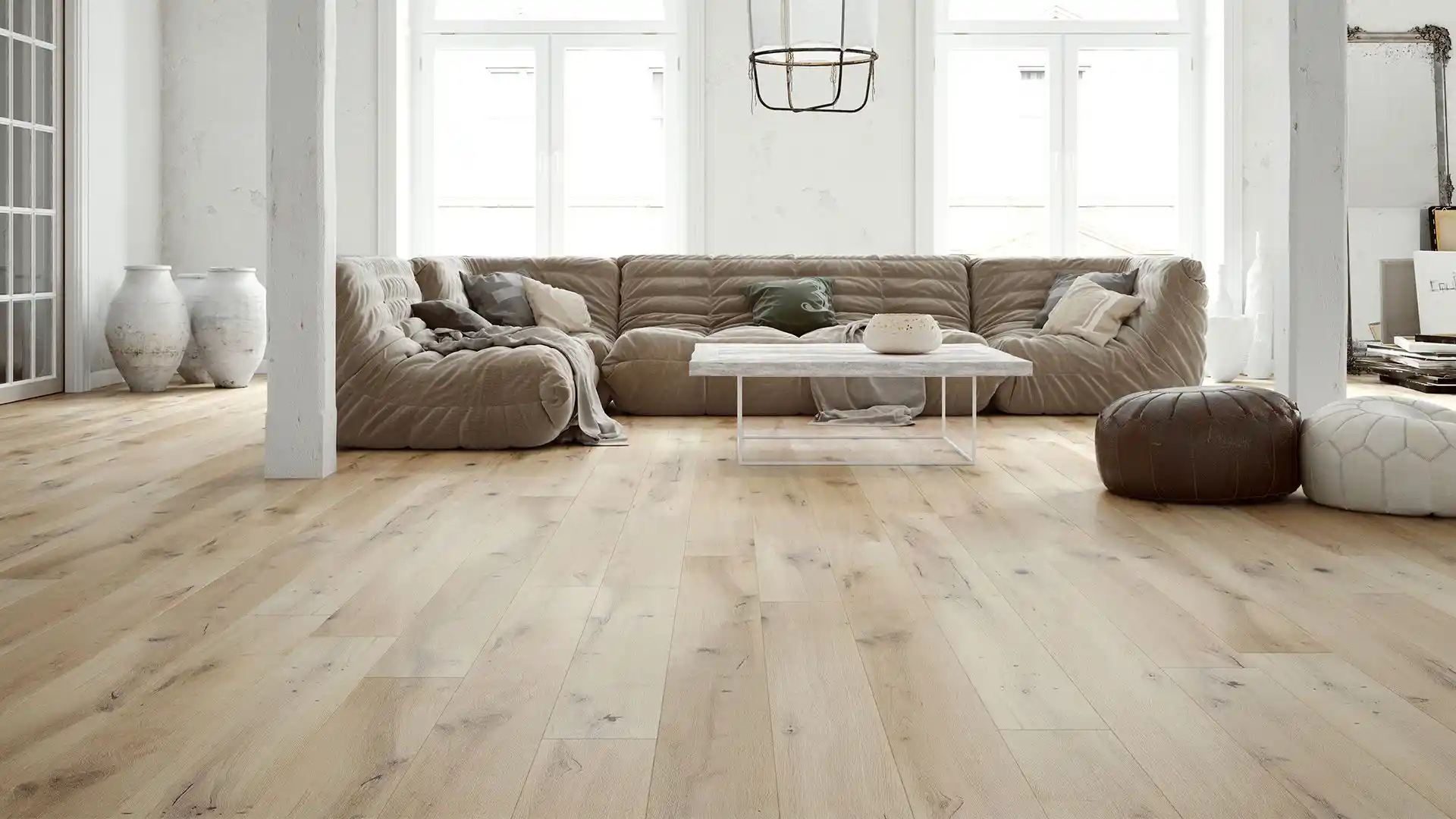 Premium oak flooring with natural grain detail